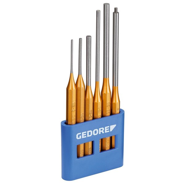 Pin Punch Set, 6 pcs., Plastic Holder